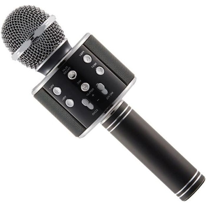 Noir WS-858 Trådløs mikrofon Metall MIC Opptak Kondensatormikrofon Stativ W - Høyttaler For iPhone Karaoke Samsung