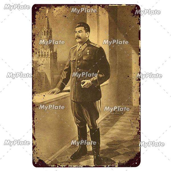 Vintage Russian Metal Sign Plaque Tin Sign Plate Wall Decor For Bar Club Man Cave Classical Painting Propaganda Poster
