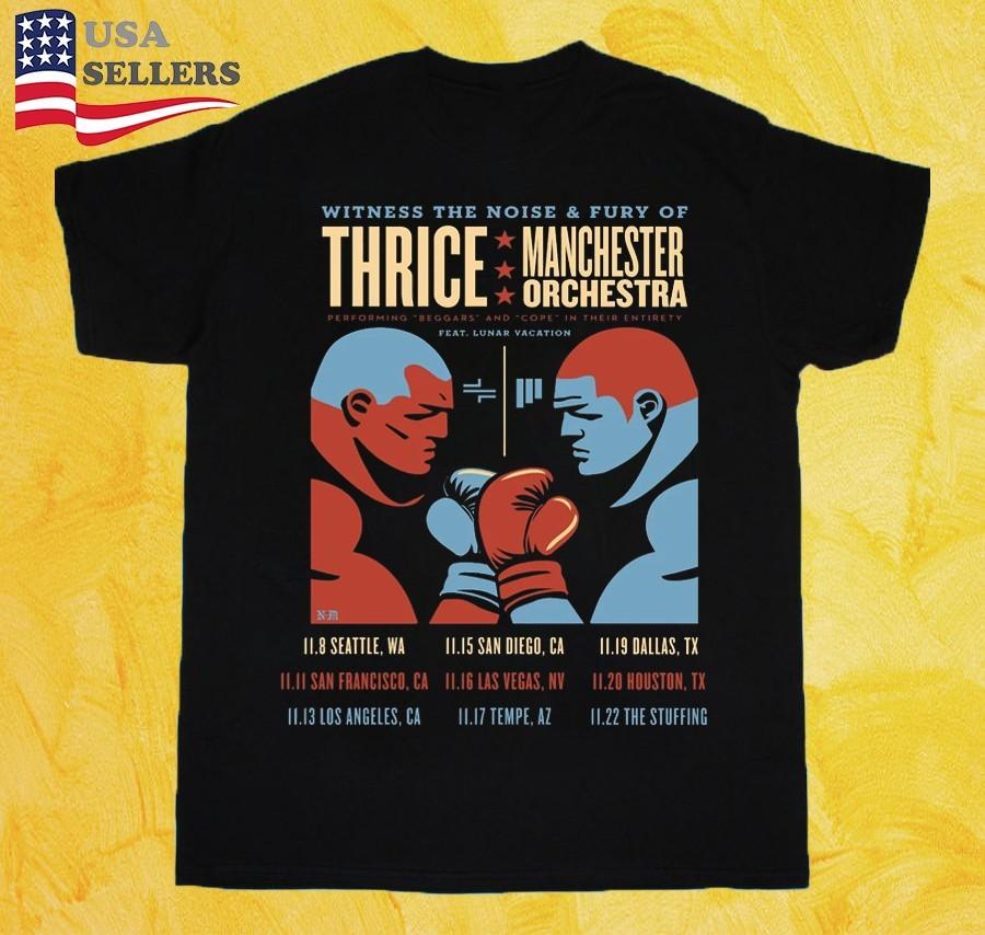 Thrice and Manchester Orchestra Band Tour 2024 Collection S to 5XL Tshirt XL