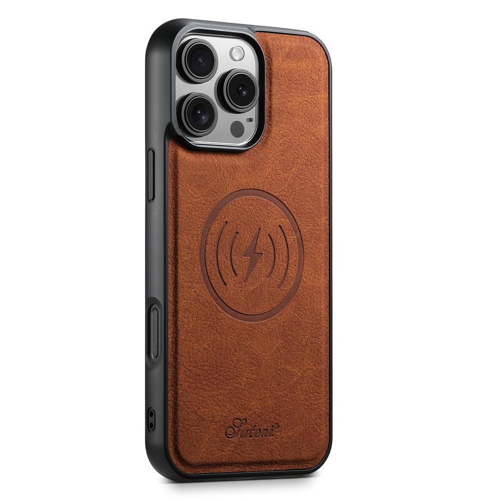 SUTENI H16 For iPhone 16 Pro Max Magnetic Case Kickstand Phone Cover Detachable Card Holder