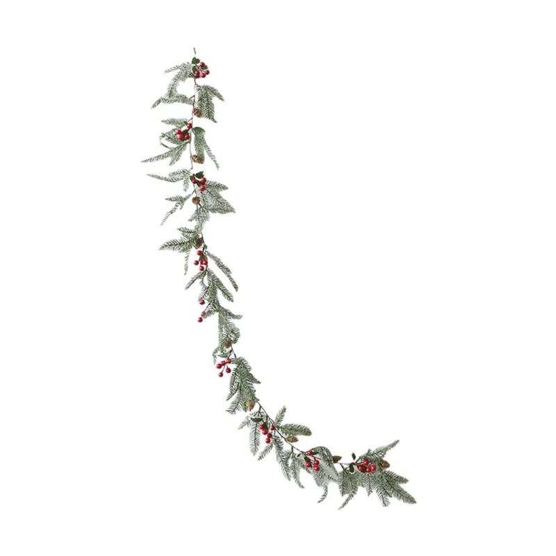Holiday Charm Pine Branch Wreath Christmas Wreath Hangings with Pinecones and Berries for Welcoming Door Decors