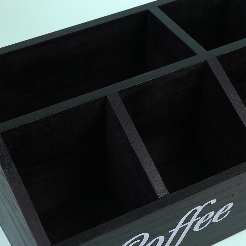 Eine Boutique-Kaffeeaufbewahrungsbox | Klassischer mehrzweckiger Holzorganisator für Kaffeezubehör, Regalkörbe