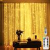 8-Function Remote-Control Starry LED Copper Curtain Lights - 3x3M Christmas Decorations