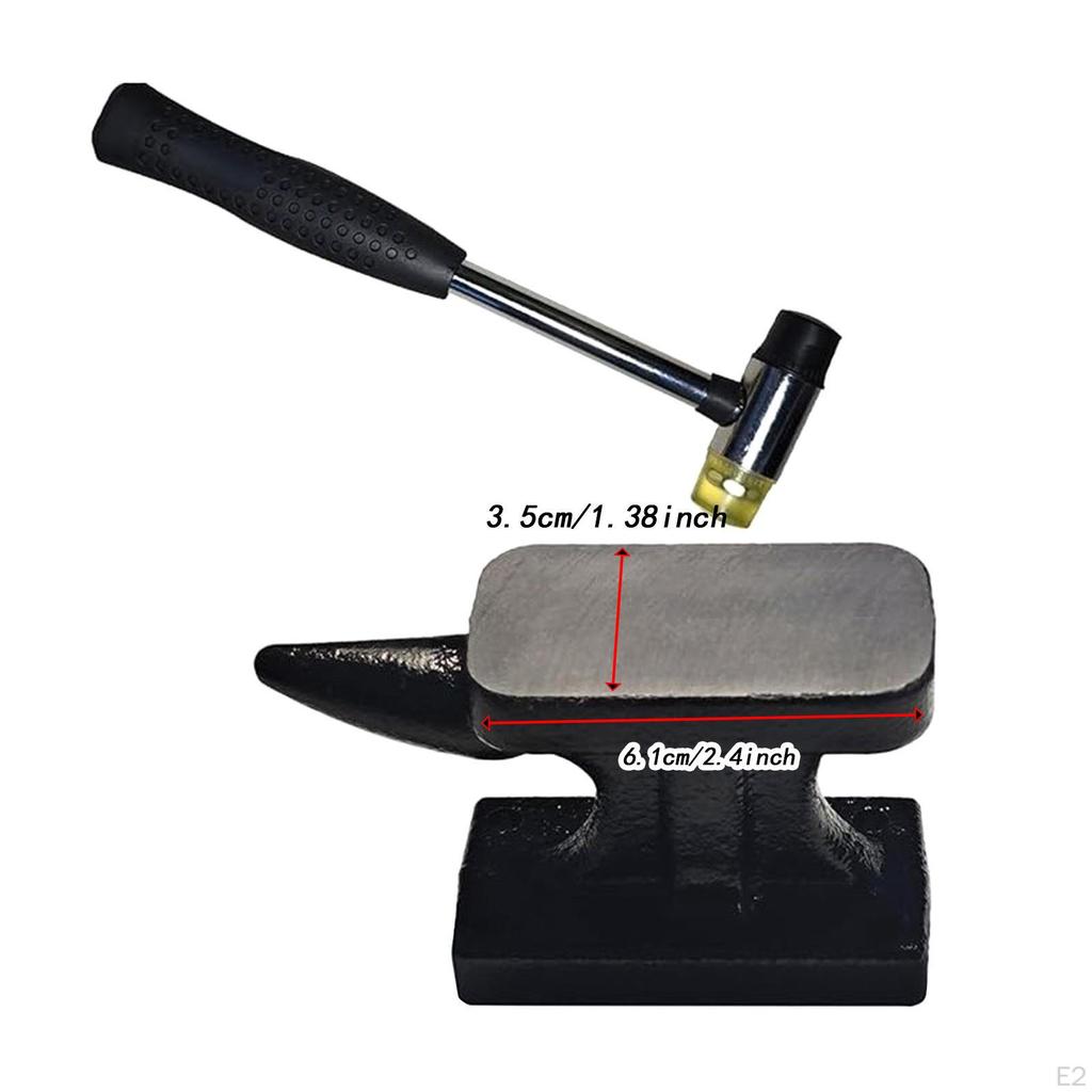 Zestaw młotków z podstawą kowadła DIY Materiały Wszechstronny Przenośny Antypoślizgowy Kuty Stojak Blok Stołowy