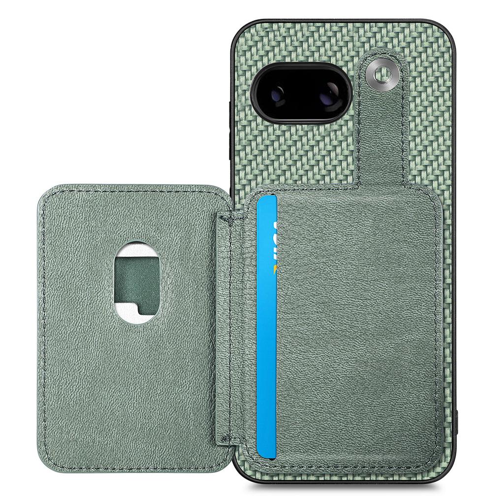 Etui na Google Pixel 9a z przegródkami na karty, podpórką, tylną obudową telefonu i narzędziem do kart