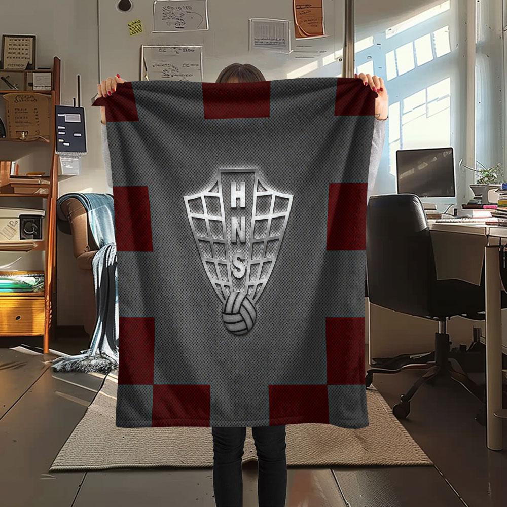 Kroatien Fußball Aufgedruckte Flanelldecke, weicher Überwurf für Schlafzimmer Sofa, waschbar, Fußballfan Artikel, tolles Geschenk.