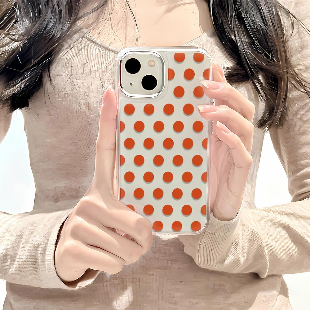 Phone Case For IPhone 13 12 11 17 Air 14 16 15 Plus Pro Max Shockproof Durable Minimalist Multiple Color Polka Dots Hard Cover