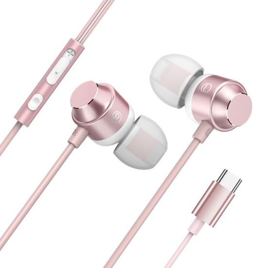In-ear Wired Control Stereo Type-C Earphone Earbuds Sport Headset with Mic for Mobile Phone