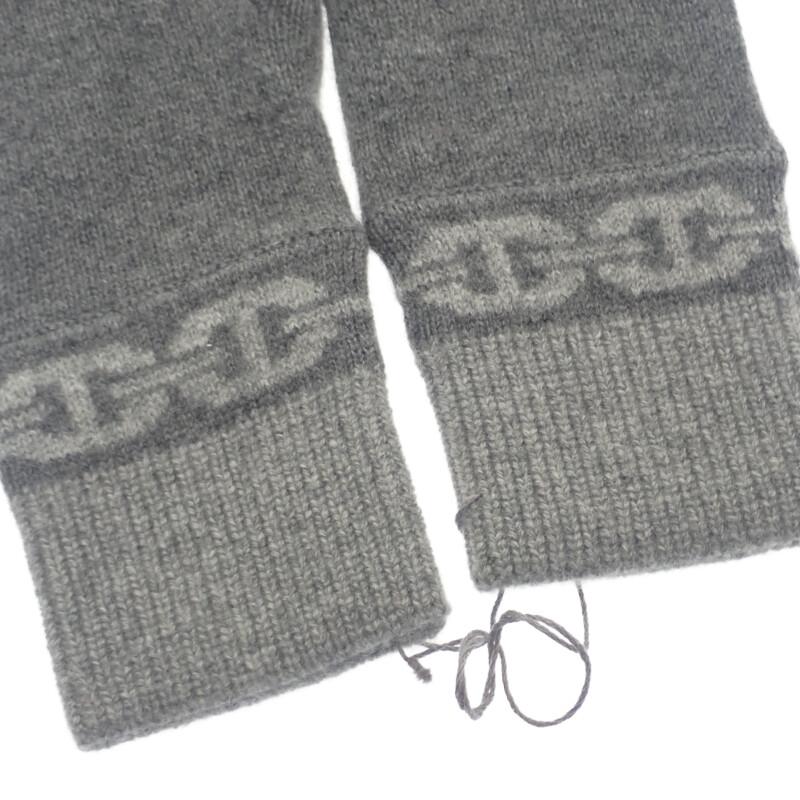 HERMES  H232006G_G1S M  Gloves Charbon/gray cashmere/Polyurethane Women