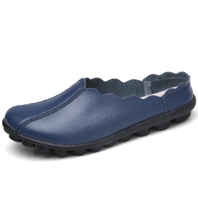 Fashion Genuine Leather Summer Loafers Women Casual Shoes Moccasins Soft Ladies Flats White Baotou Half Slippers Versatile Bottom Shallo