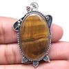 Pendant Tiger's Eye Gemstone Handicraft Valentine'Day Silver Jewelry 1.75"
