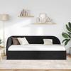 L Shaped Bed Frame with Headboard Black 90 Cm X 190 Cm Velvet
