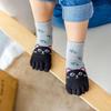 Boys Girls Cute Cartoon Five Fingers Sock Kids Breathable Toe Cotton Hosiery