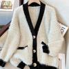European Loose Knit Sweater Women Elegant Long Sleeve Lazy Style Autumn Winter Tops