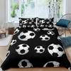 Soccer Duvet Cover Set King Queen Full Size Football Pattern Polyester Comforter Cover For Kids Teens Soccer Lover Bedding Set