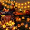 Halloween Decoration String Lights Battery Powered with Ghost Witch Cat Pumpkin Spider Web Skeleton Mummy Pirate Ghost Shape