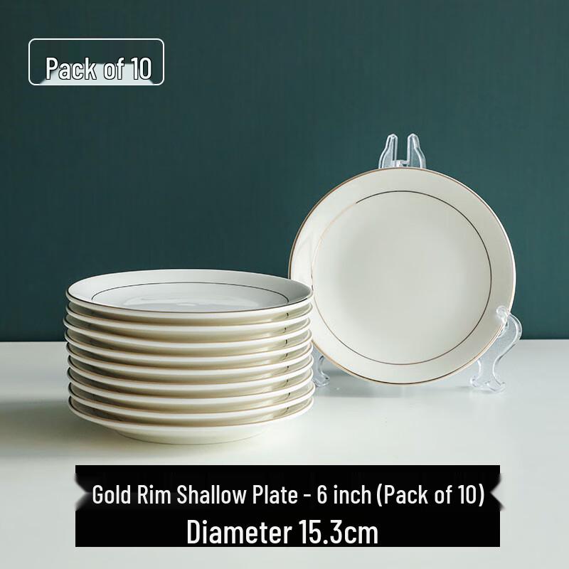 Elegant Gold Rim Ceramic Bone & Snack Dishes
