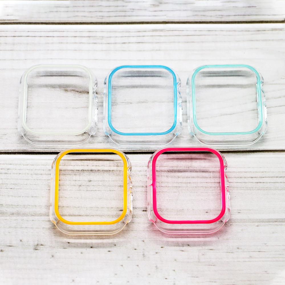 NEUES Leuchtendes Gehäuse für Apple Watch Gehäuse Ultra 49mm 45 44 41mm 40mm Hartes PC Bumper Schutzrahmen iWatch 9 8 7 6 5 SE Zubehör