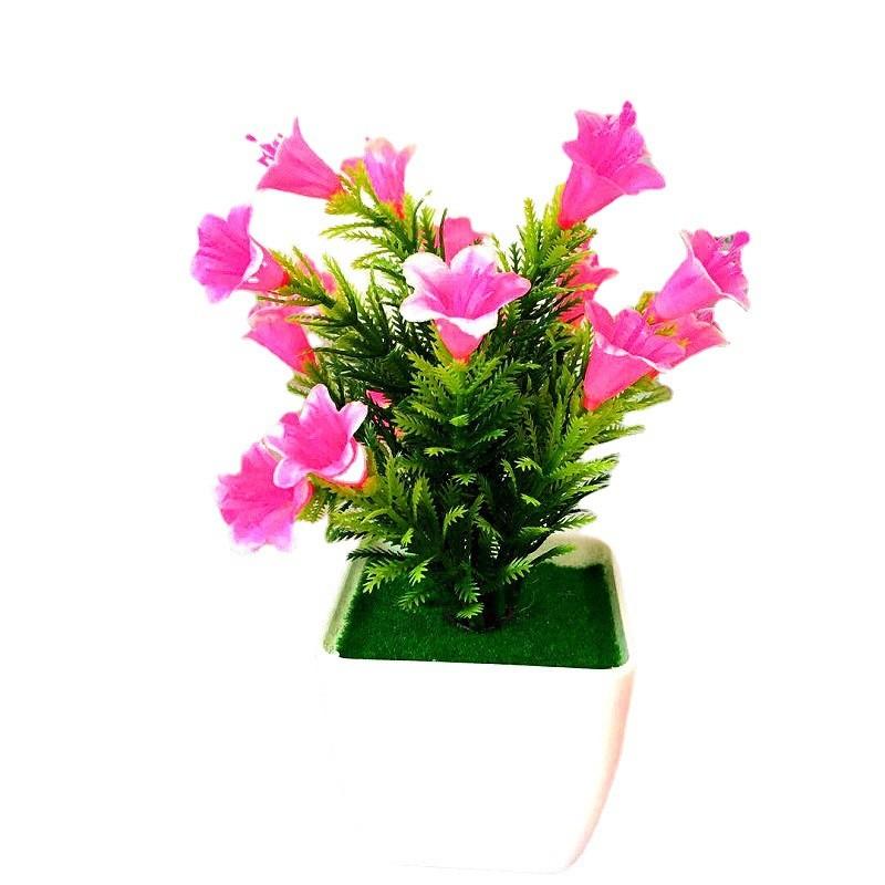Lily Simulated Bonsai Potted Plant Arrangement For Living Room Or Workspace
