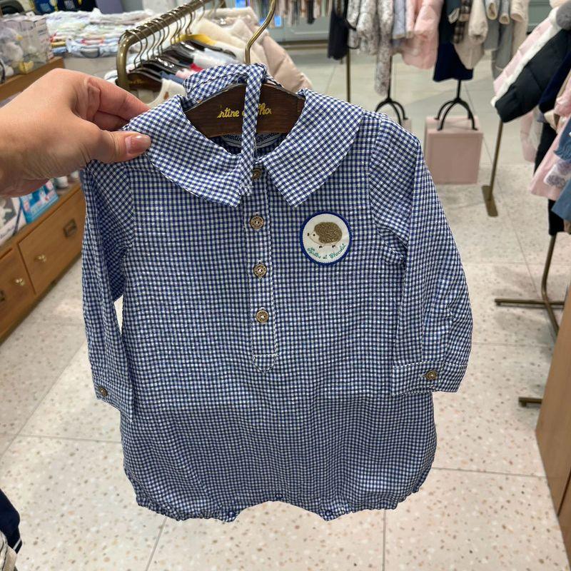 

Korean Children s Clothing 26 Spring/Summer New Stylish Versatile Pure Cotton Plaid Shirt Romper for Boys and Girls V Friends 5% off 90