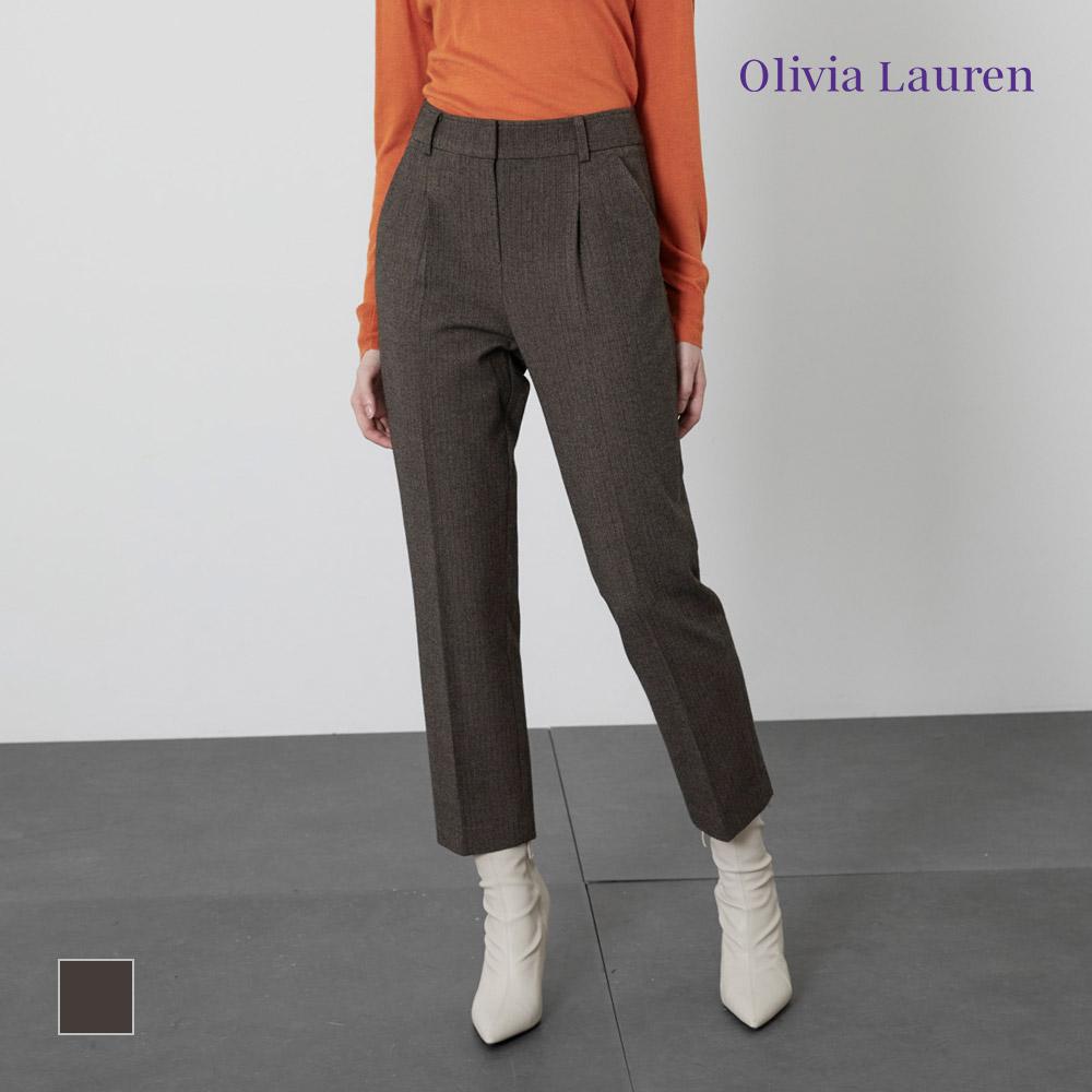 OLIVIALAUREN Fine Herringbone Slim Baggy Pants_Vopdlyw9351