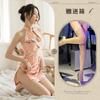 Sex Underwear Pink Stand-up Collar Print Sexy Cheongsam Slit Female Temptation Retro