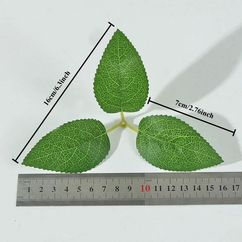 20pcs Silk Roses Green Leaf Artificial Plants Decorative Flowers for Wreaths Christmas Home Decor Wedding Bridal Accessories