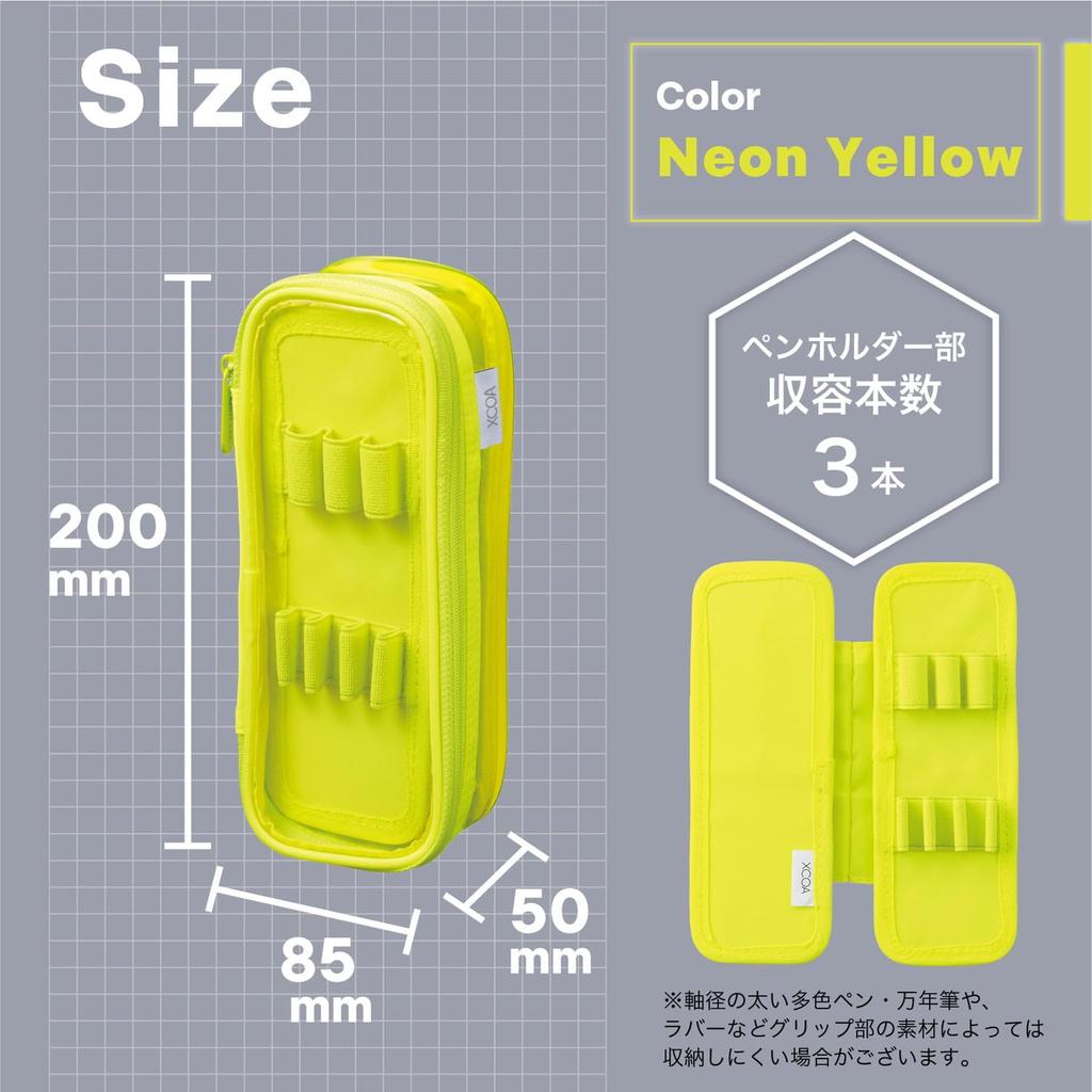 LIHIT LAB XCOA Reversible Clear Pen Light Neon Yellow Case, A3810-5