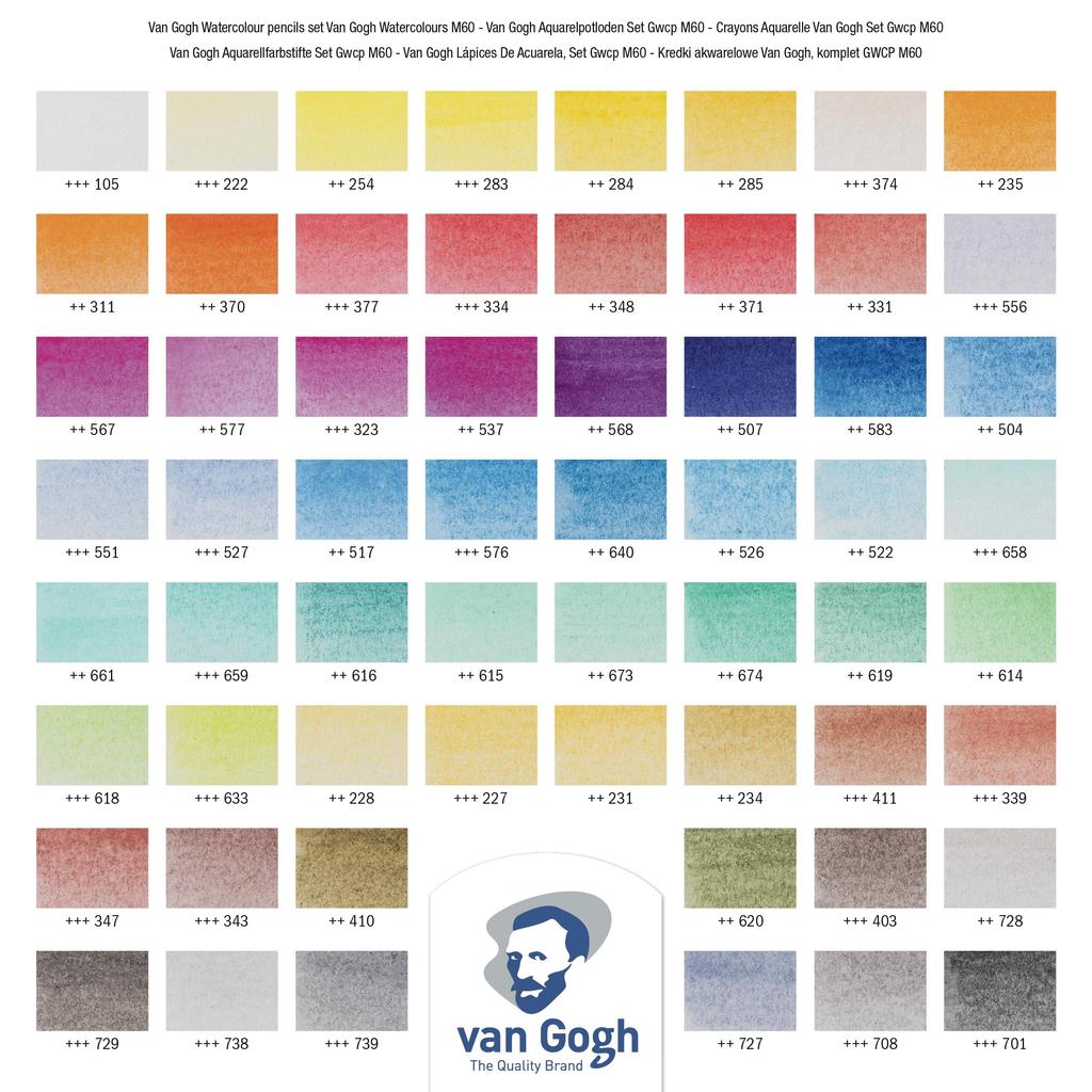 Van Gogh Watercolor 60 Pencils, Colors, T9774-0065