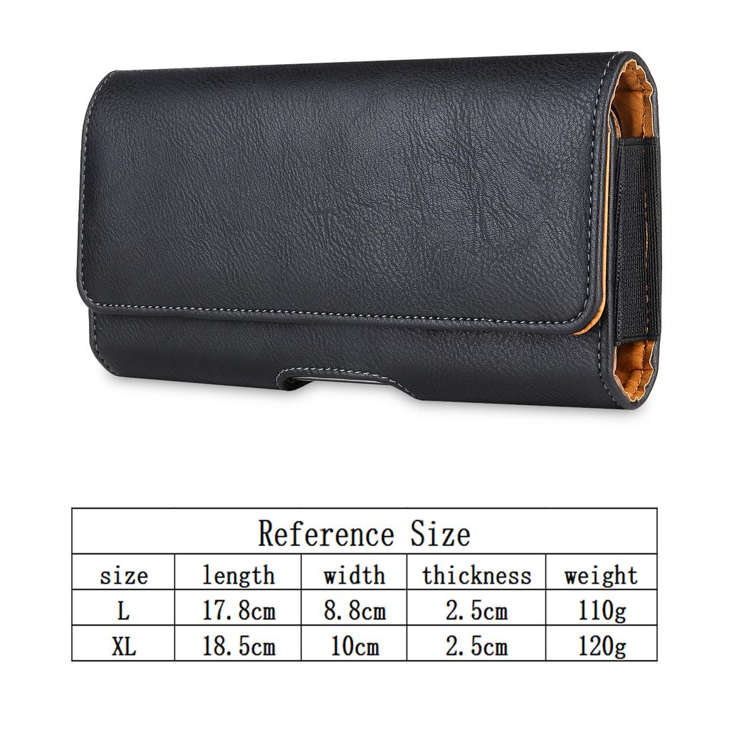 Leather Universal Phone Case Phone Pouch for iPhone Samsung Huawei Xiaomi Redmi Flip Waist Bags Belt Clip Cover Phone Bag