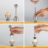 Egg Cup Topper Set Stainless Steel Soft Hard Boiled Egg Separator Holder with Egg Timer Spoon Cup Kitchen Gadget Tools