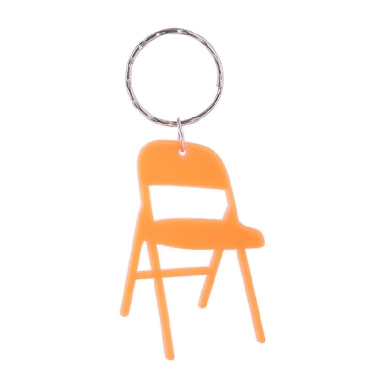 Acrylic Mini Backrest Chair Charm Keychain Folding Chair Pendant Car Keyring