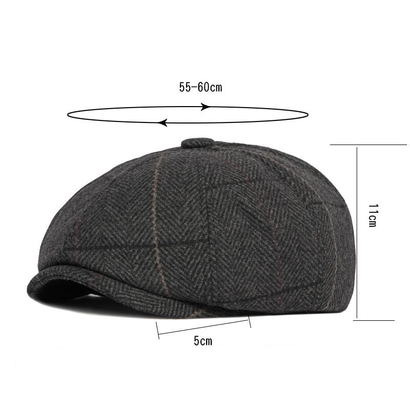Retro Berets British Style Newsboy Cap Men Women Ascot Cap Male Vintage Octagonal Herringbone Flat Caps