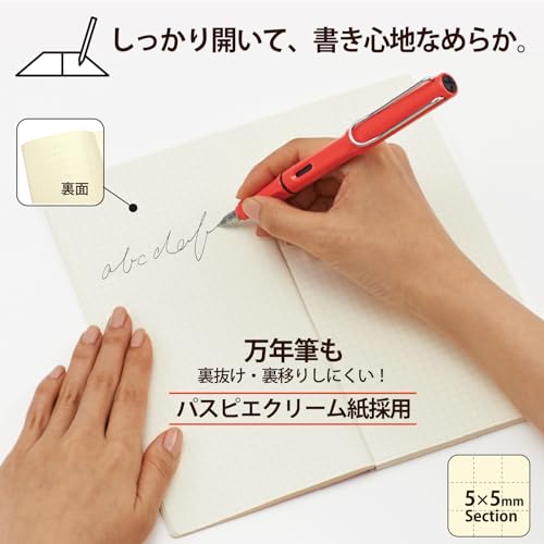 PLUS Plus Note Memo Pad Graph 5mm Ka.Crie A4 x 1/3 Premium Cloth Matte Black 77-926
