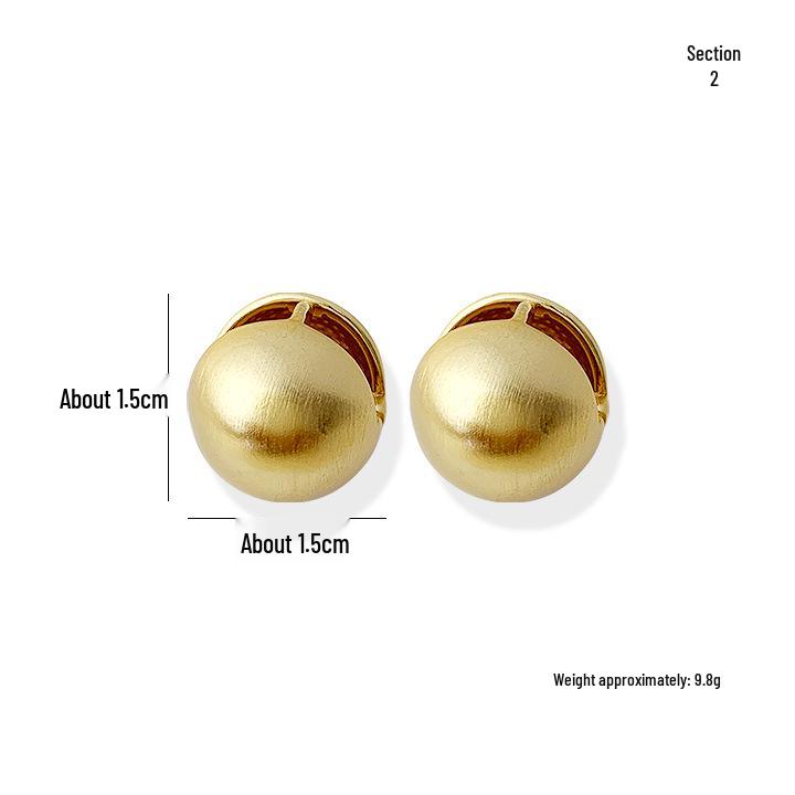 Savi Blogger Silver Brushed Metal Ball Earrings for Cold Wind Temperament