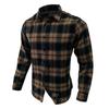 Mens Button Down Shirt Casual Flannel Plaid Slim Fit Long Sleeve Spread Collar Lightweight Tops