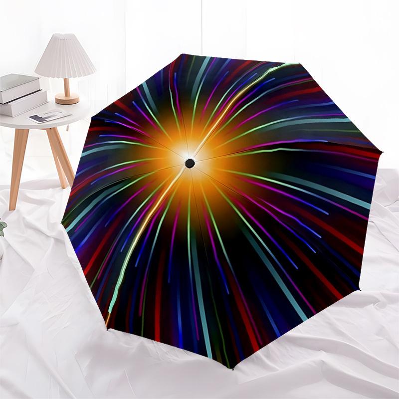 1pc Cosmic Burst Automatic Open/Close Folding Umbrella - Compact 8-Rib Design, Daily Use, Perfect Gift for Friends & Family yy251124200