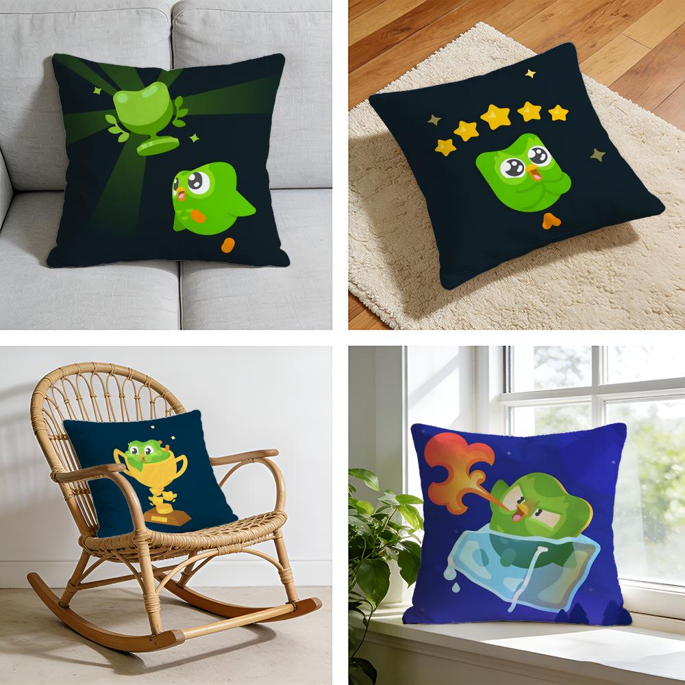 Cute DDuolingos Cushion Cover Short plush pillowcase for bed sofa carwashable