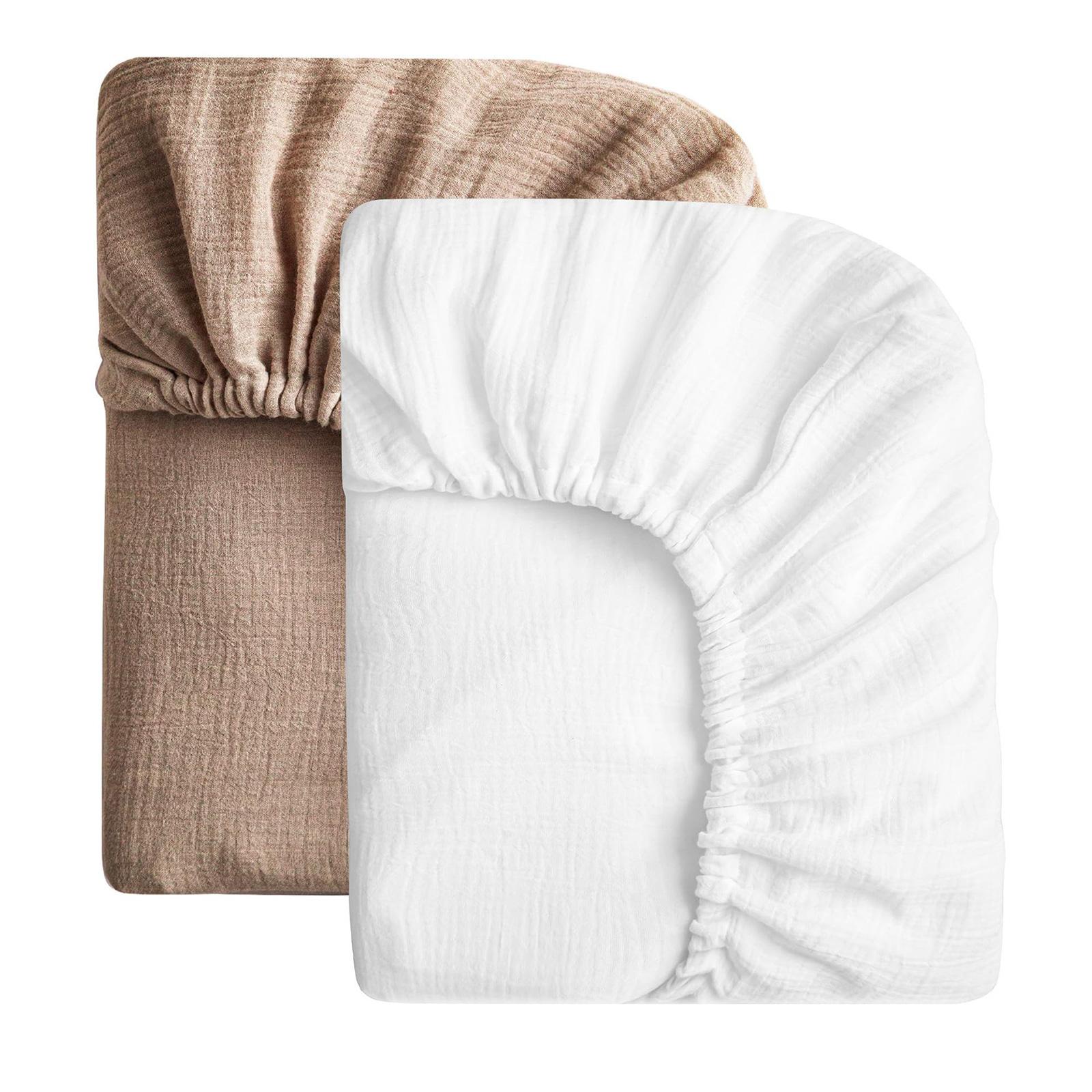 

2 шт./3 шт. Хлопковая муслиновая простыня на кроватку для новорожденных, простыня на резинке, мягкая и дышащая ткань, покрывало на кровать, легкий уход C5