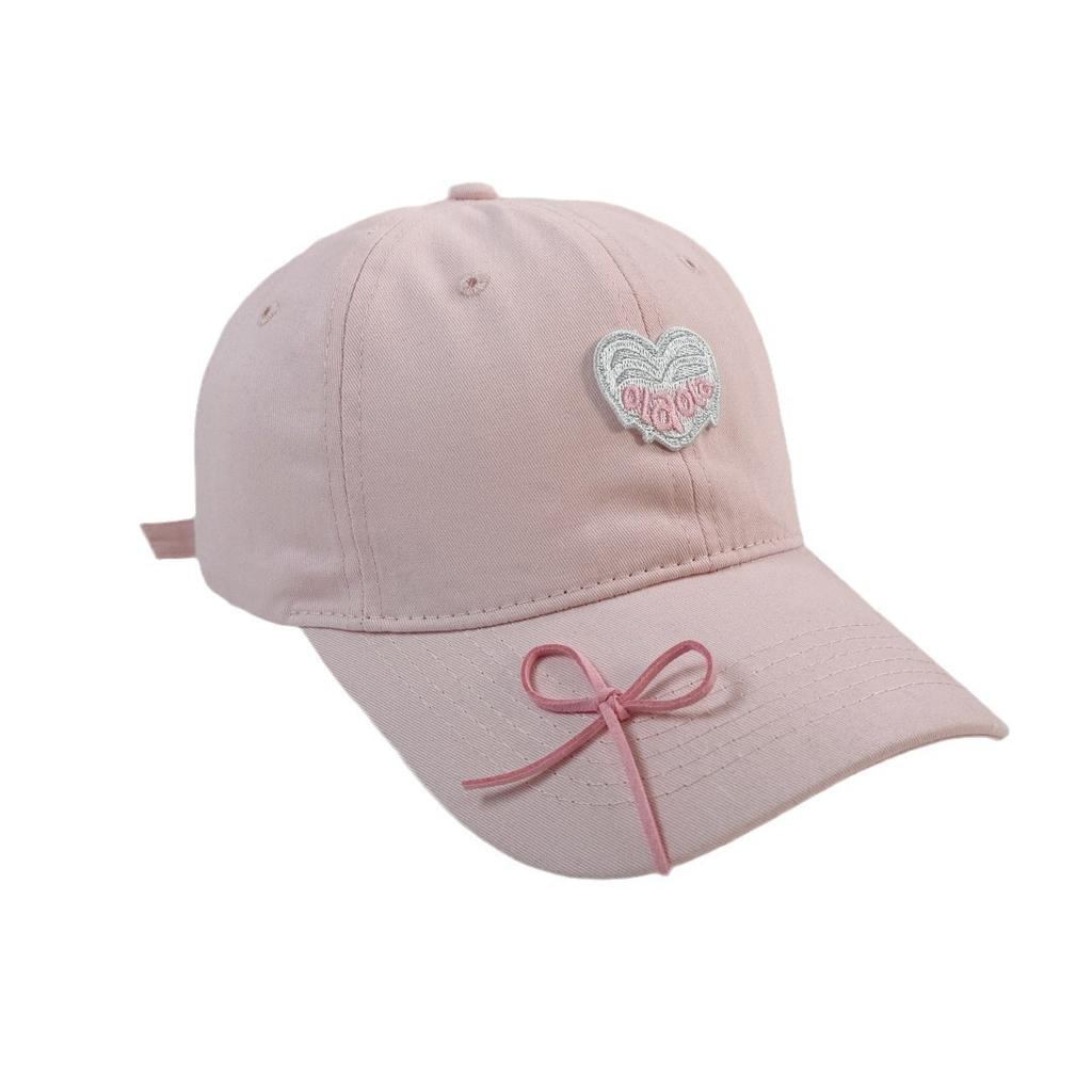 Embroidered Love Girl Baseball Cap Casual and Versatile Cute Face Showing Small Soft Top Baseball Cap Curved Brim