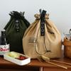 Women's Insulated Canvas Lunch Tote with Thickened Aluminum Foil Lining for Bento Boxes