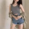 New suspender with chest pad vest for women's summer short versatile navel-based small vest for women