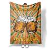 Beer Festival Theme Pattern Printed Blanket for Bed Travel Camping Living Room Office Conditioning Blanket for All Seasons Gifts