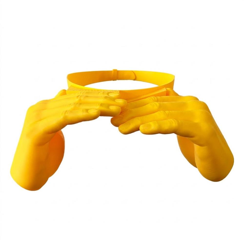 Creative 3D Printing Palm Sun Hat Heart Hands UV Protection Palm Sunshade Headband Hands-Free Funny Sun Protection Cap Travel жёлтый
