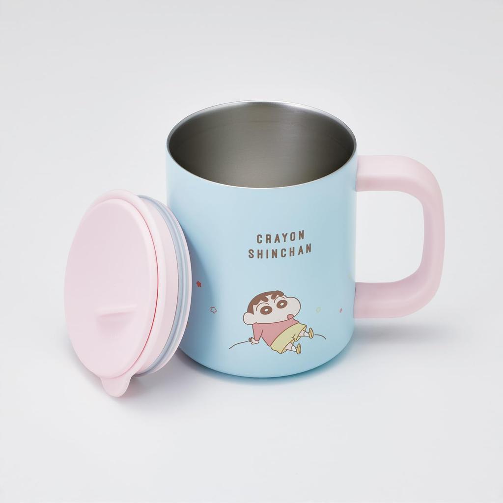 Skater Crayon Stainless Steel Mug with Vacuum Double 330ml Shin-chan STMG4N-A Lid, Insulated, Walled,