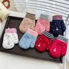 Baby Girls Cute Colors Cartoon Bow Plush Thickened Warm Gloves Children Soft Outdoor Windproof Warm Gloves Kids Gloves