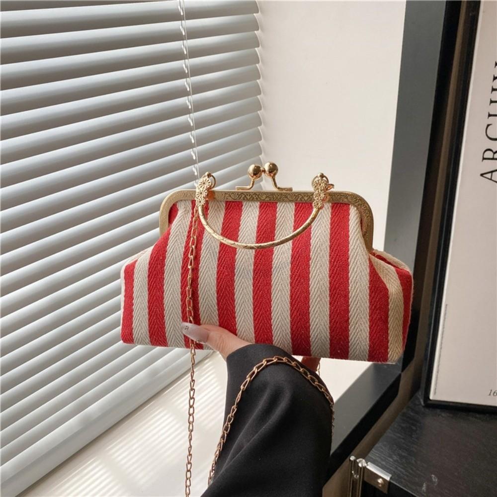 Sacs à bandoulière minimalistes à fermoir baiser Chaîne coquille couleur contrastante Sacs à main Pour femmes