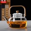 Heat-Resistant Glass Teapot with Handle - High Borosilicate Tea Kettle for Brewing On Electric Ceramic Stoves