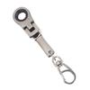 Flexible 10mm Ratchet Wrench Metal Keychain with 180 Degree Flexible Rotation Head for Fastening Application