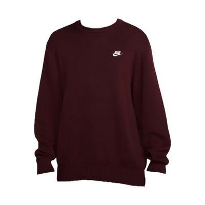 Club Fashion Comfortable Crewneck Sweater Men Sweater Burgundy FQ2913-652